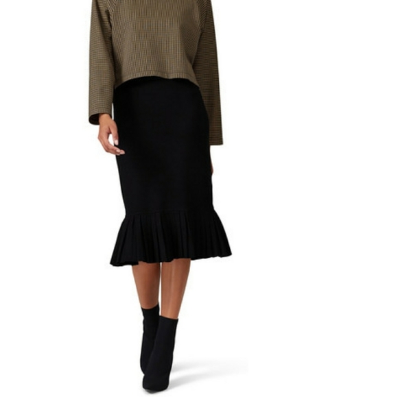 Club Monaco slim pencil compact knit pleated skirt - Picture 2 of 4